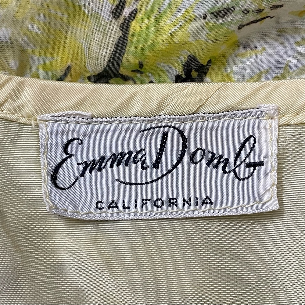 EMMA DOMB Vintage 1950’s Floral Print Off Shoulder Chiffon Gown Maxi Dress - Picture 10 of 11